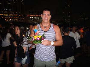 Me getting ready to set my Loy Krathong afloat