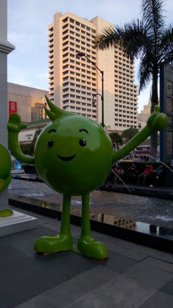 This is the mascot for my cell phone company, AIS.  Love his little tuft of hair.
