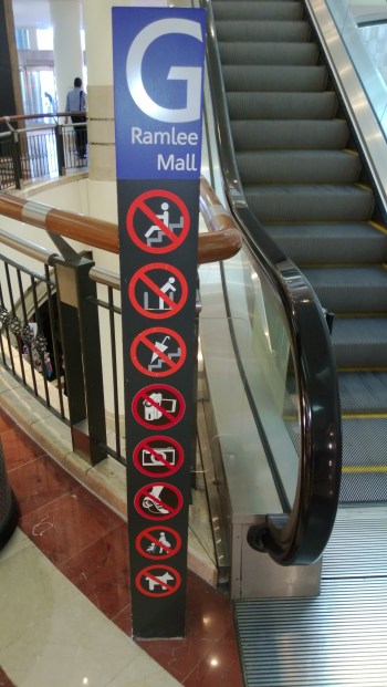 There are a lot of rules to ride the escalators. I obviously broke one rule by taking a picture of it...