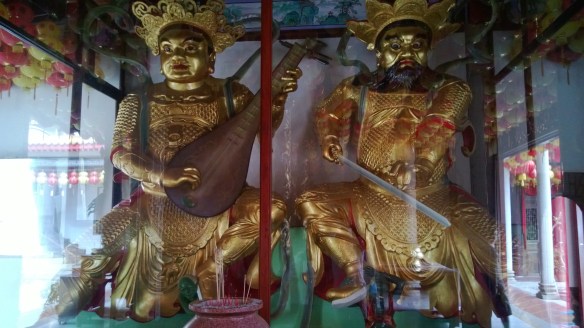 Statues in one of the temples of the complex.