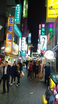 In the shopping area of Meyeong-dong