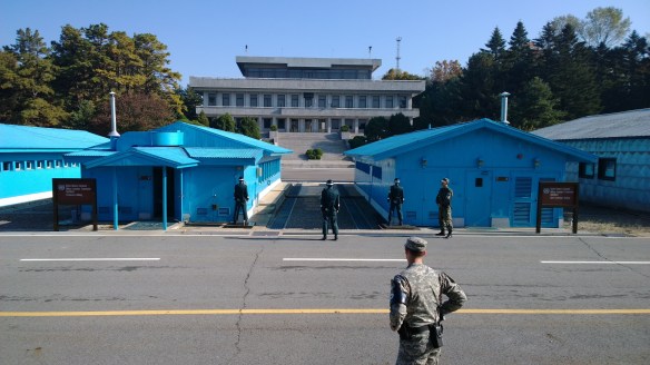 Looking across the JSA to the North Korea side.