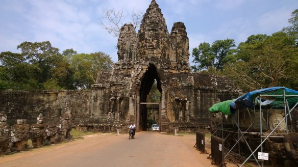 Stone entrance arch/gate to Angkor complex of temples.