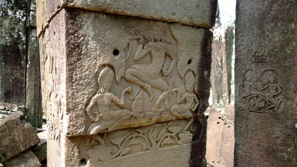 One of millions of carvings in the stone at Bayon Temple