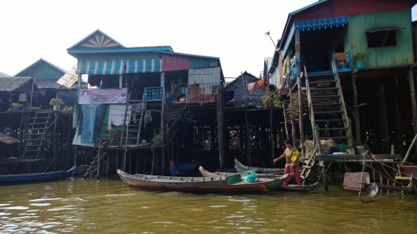 More fishing village homes on Tonle Sap lake.