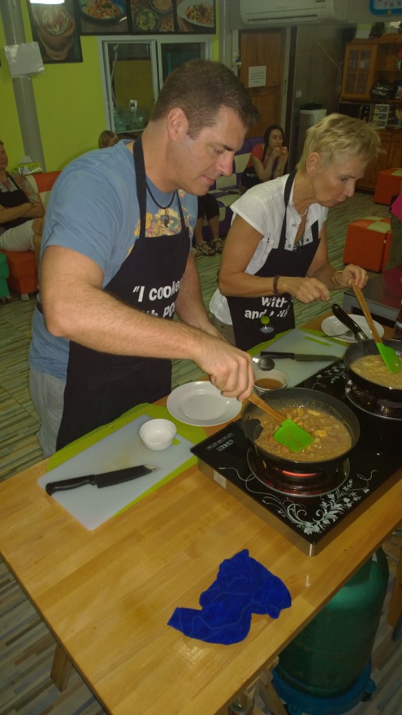 Me cooking up a tasty Massaman curry.
